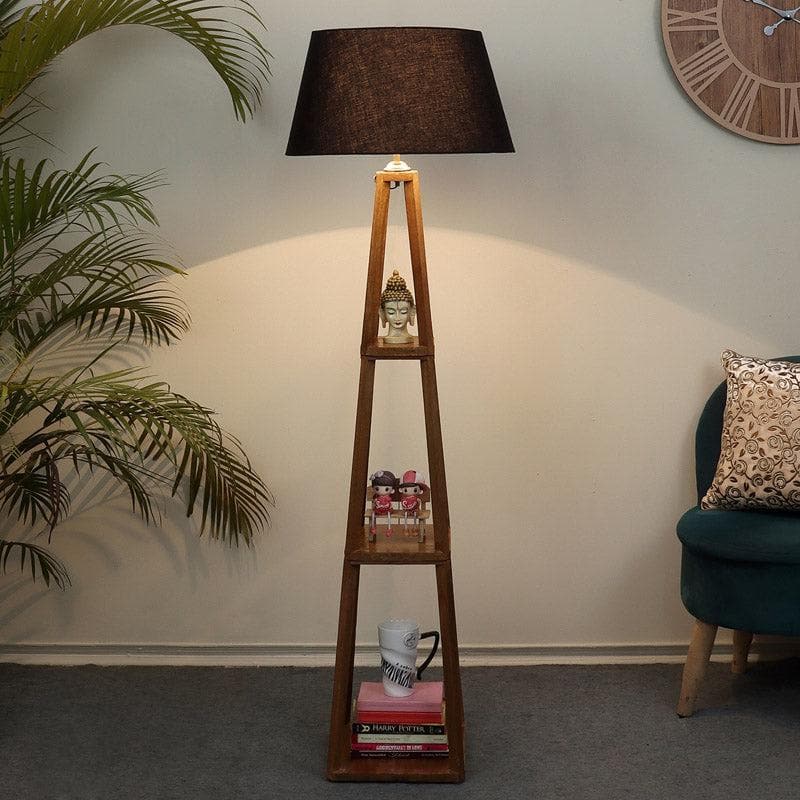 Buy Blace Netima Floor Lamp With Shelf - Coal Black Floor Lamp from Vaaree