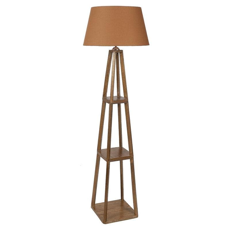 Buy Blace Netima Floor Lamp With Shelf - Dark Rust Floor Lamp from Vaaree