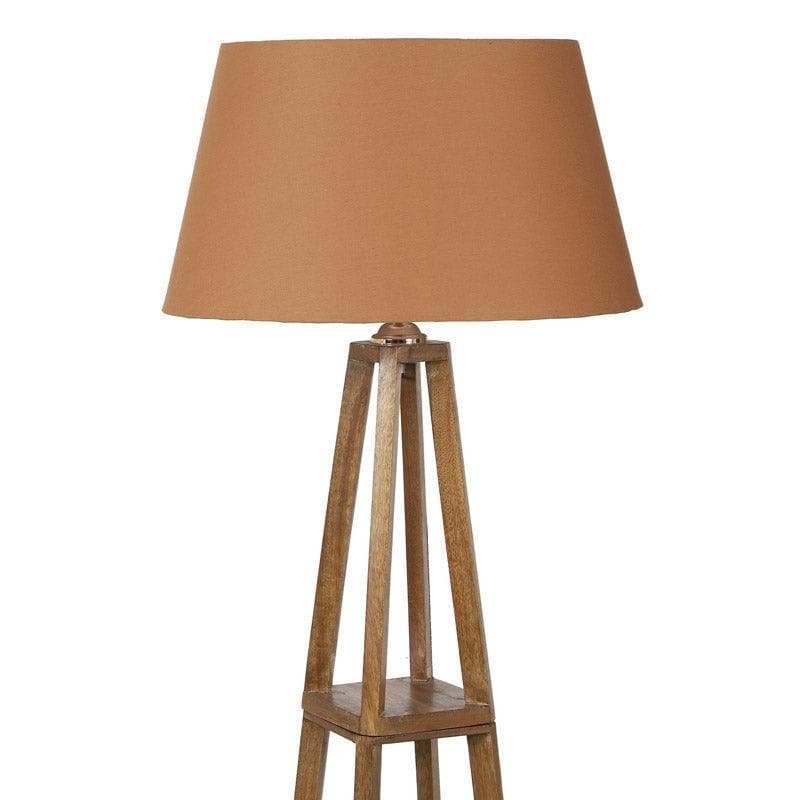 Buy Blace Netima Floor Lamp With Shelf - Dark Rust Floor Lamp from Vaaree