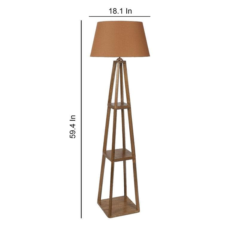 Buy Blace Netima Floor Lamp With Shelf - Dark Rust Floor Lamp from Vaaree