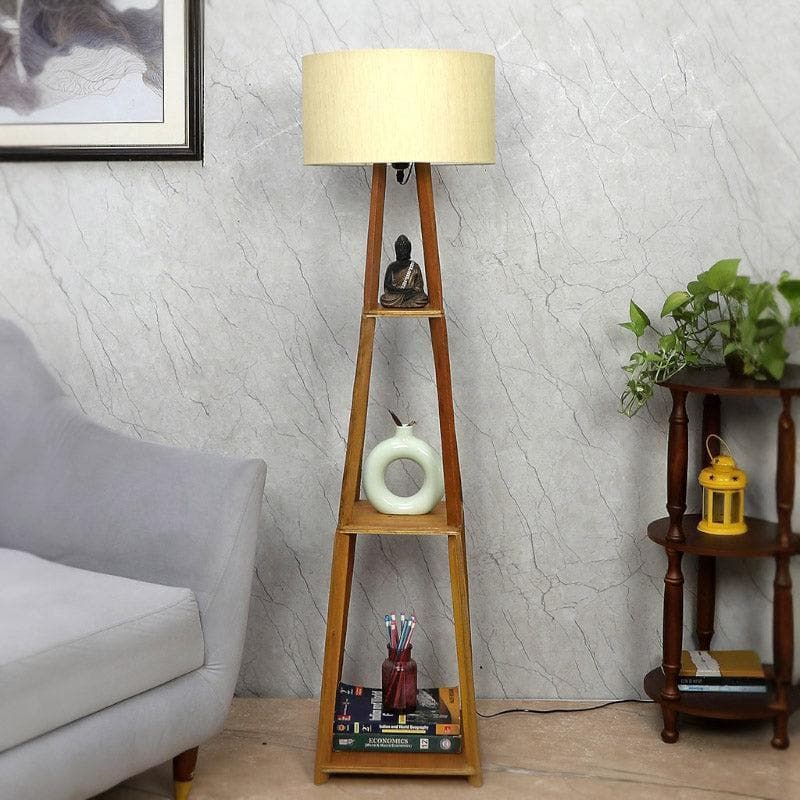 Floor Lamp - Blace Netima Floor Lamp With Shelf - Ivory