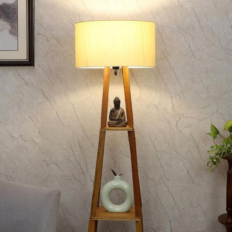 Floor Lamp - Blace Netima Floor Lamp With Shelf - Ivory