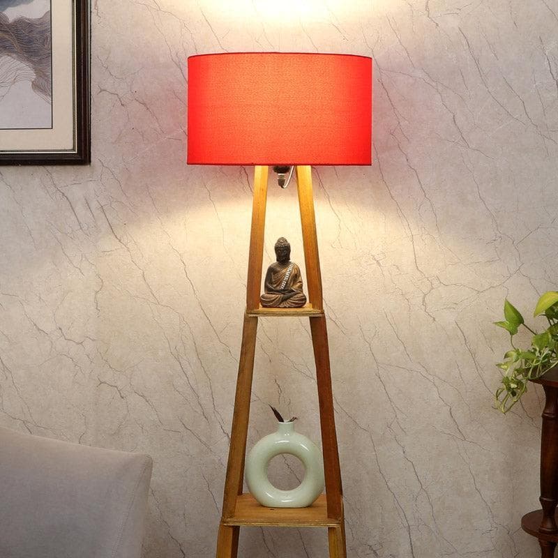 Buy Blace Netima Floor Lamp With Shelf - Red Floor Lamp from Vaaree