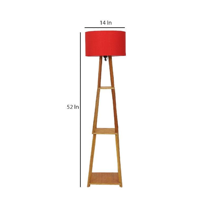 Buy Blace Netima Floor Lamp With Shelf - Red Floor Lamp from Vaaree