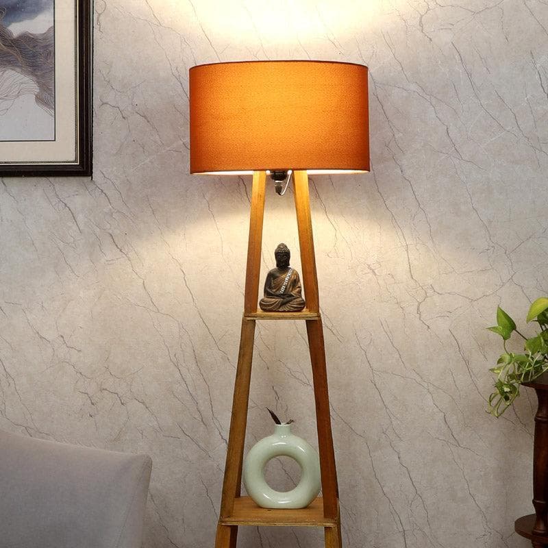 Floor Lamp - Blace Netima Floor Lamp With Shelf - Rust