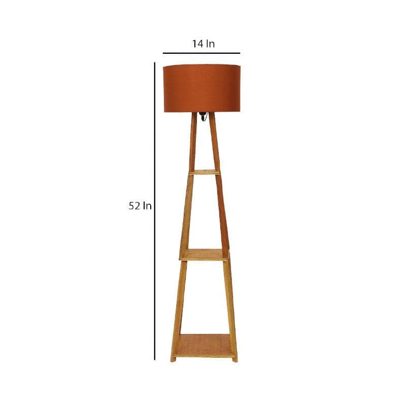 Floor Lamp - Blace Netima Floor Lamp With Shelf - Rust