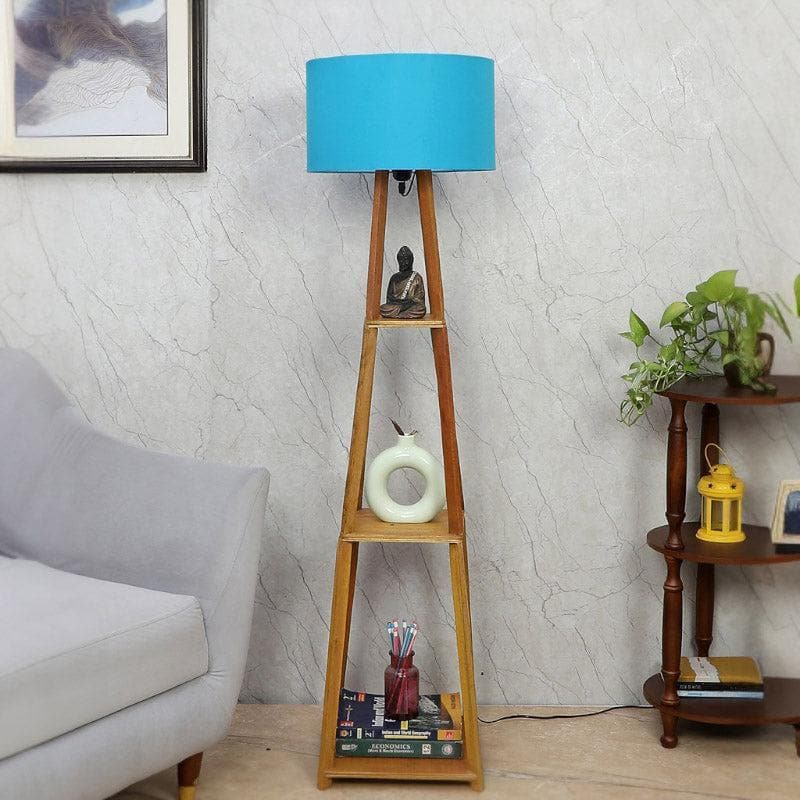 Buy Blace Netima Floor Lamp With Shelf - Teal Floor Lamp from Vaaree