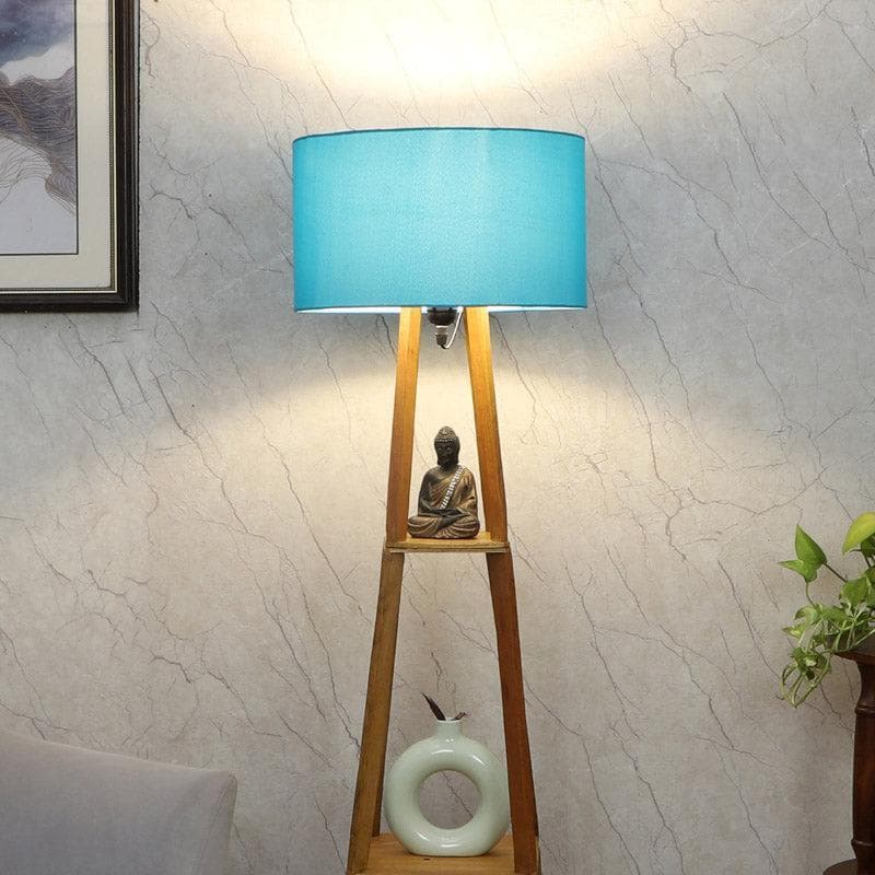 Buy Blace Netima Floor Lamp With Shelf - Teal Floor Lamp from Vaaree