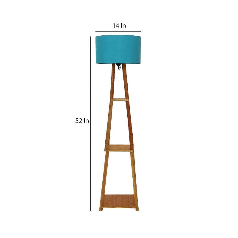 Buy Blace Netima Floor Lamp With Shelf - Teal Floor Lamp from Vaaree