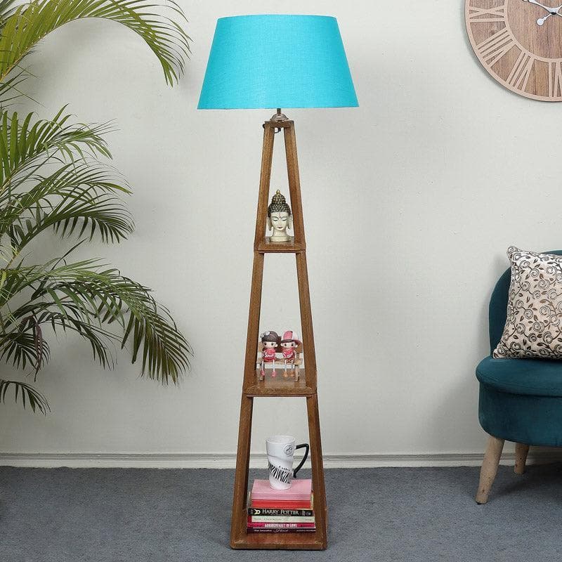 Buy Blace Netima Floor Lamp With Shelf - Turquoise Floor Lamp from Vaaree