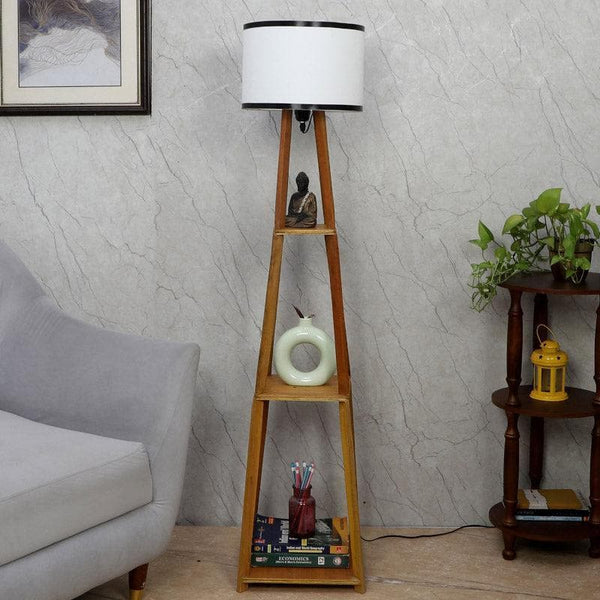 Floor Lamp - Blace Netima Floor Lamp With Shelf - White