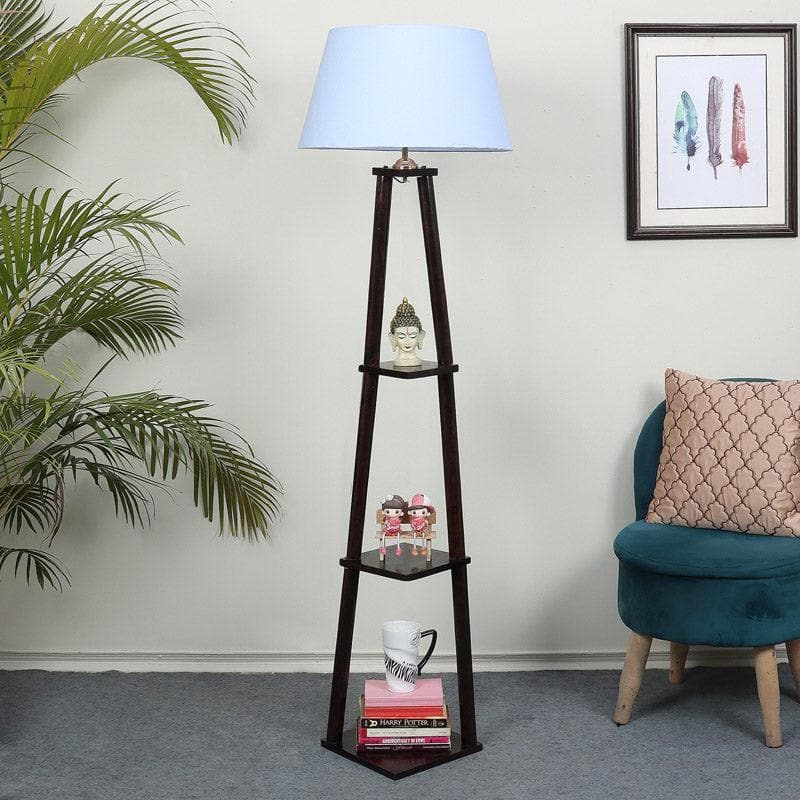 Floor Lamp - Camella Floor Lamp With Shelf- Soft Blue