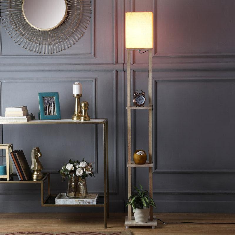 Floor Lamp - Canary Gleam Floor Lamp With Shelf