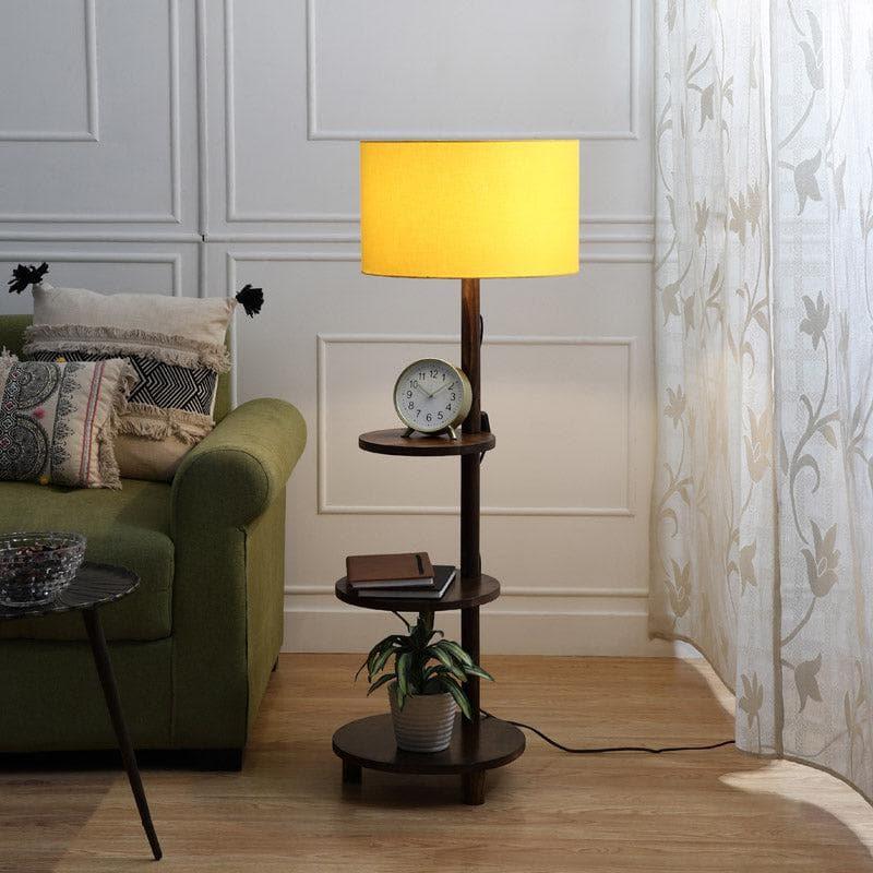 Floor Lamp - Citrine Runa Floor Lamp With Shelf