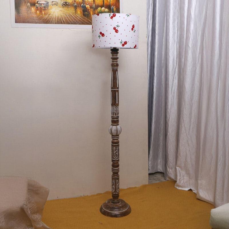 Floor Lamp - Colton Round Cherry Floor Lamp