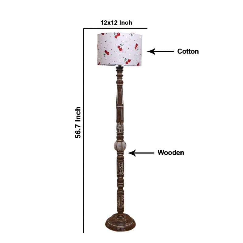 Floor Lamp - Colton Round Cherry Floor Lamp