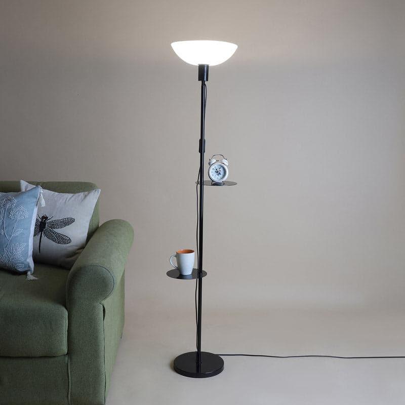 Floor Lamp - Corvina Black Floor Lamp With Shelf