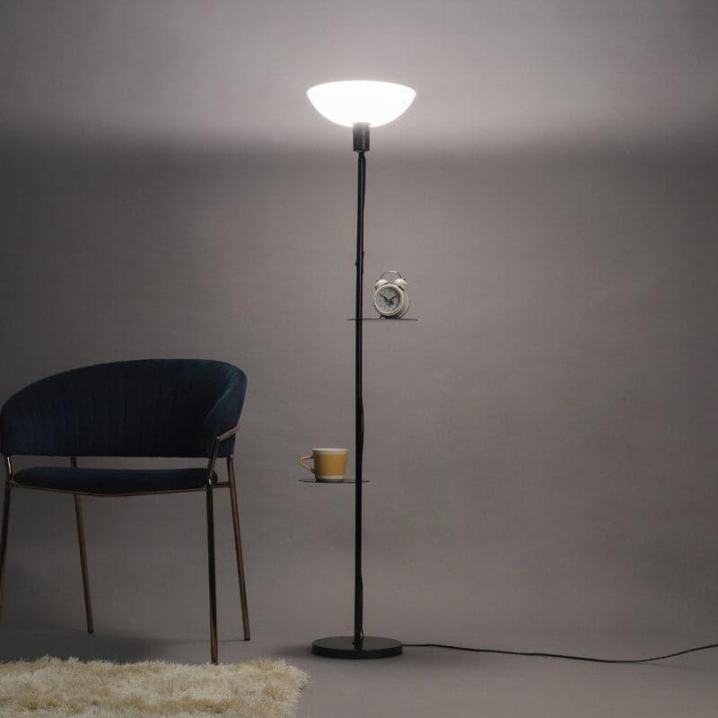 Floor Lamp - Corvina Black Floor Lamp With Shelf