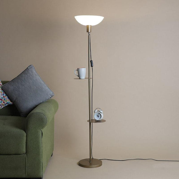 Floor Lamp - Corvina Gold Floor Lamp With Shelf