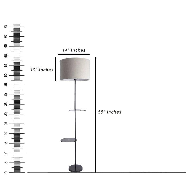 Floor Lamp - Dashe Black Floor Lamp With Shelf