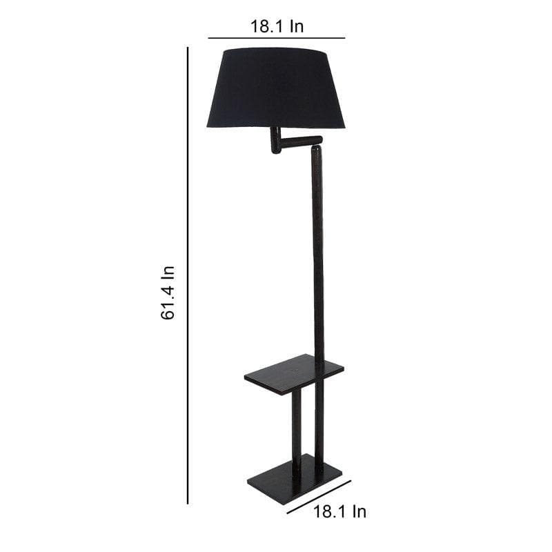 Buy Eartha Enya Floor Lamp With Shelf - Black Floor Lamp from Vaaree