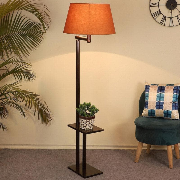 Buy Eartha Enya Floor Lamp With Shelf - Brown Floor Lamp from Vaaree