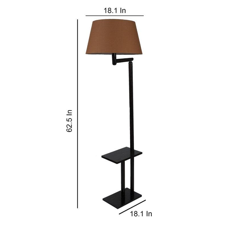 Buy Eartha Enya Floor Lamp With Shelf - Brown Floor Lamp from Vaaree