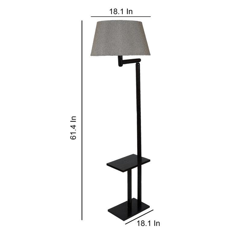 Buy Eartha Enya Floor Lamp With Shelf - Buff Floor Lamp from Vaaree