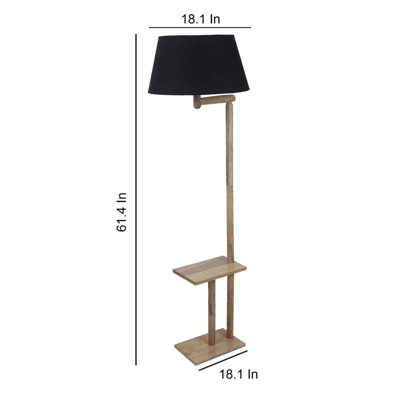 Buy Eartha Enya Floor Lamp With Shelf - Charcoal Floor Lamp from Vaaree