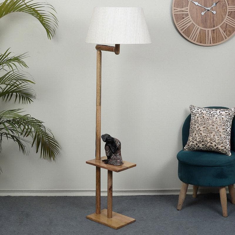 Buy Eartha Enya Floor Lamp With Shelf - Grey Floor Lamp from Vaaree