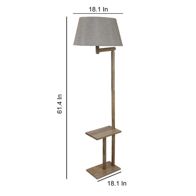 Buy Eartha Enya Floor Lamp With Shelf - Light Beige Floor Lamp from Vaaree