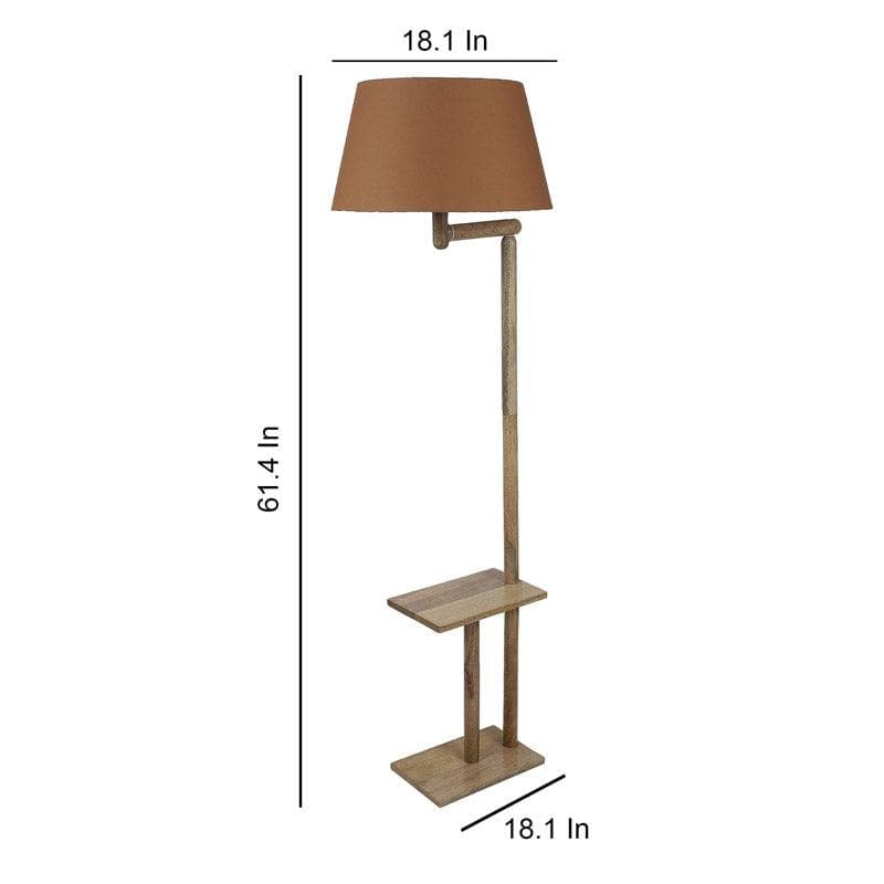 Buy Eartha Enya Floor Lamp With Shelf - Soft Brown Floor Lamp from Vaaree