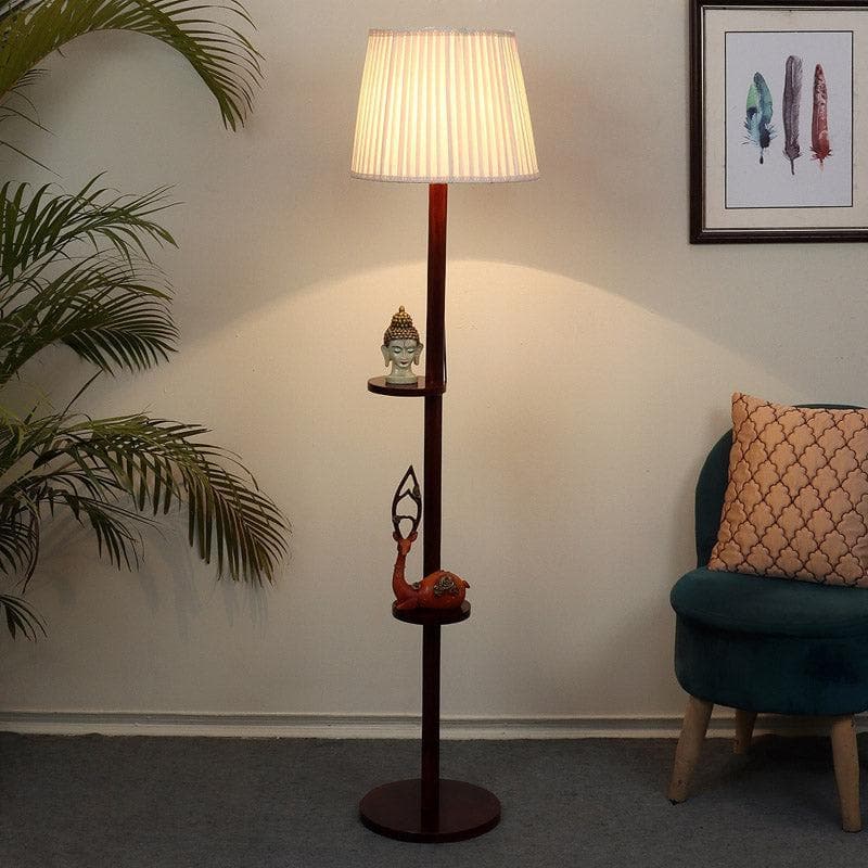 Floor Lamp - Lark Grace Floor Lamp With Shelf - Beige