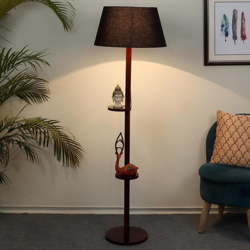 Buy Lark Grace Floor Lamp With Shelf - Black Floor Lamp from Vaaree