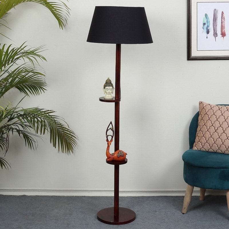 Buy Lark Grace Floor Lamp With Shelf - Black Floor Lamp from Vaaree