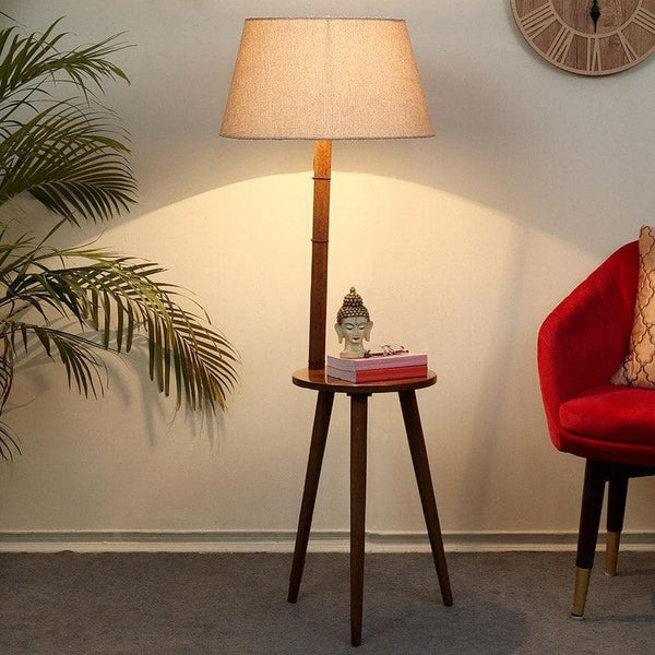 Buy Rosa Miosa Floor Lamp With Shelf - Beige Floor Lamp from Vaaree