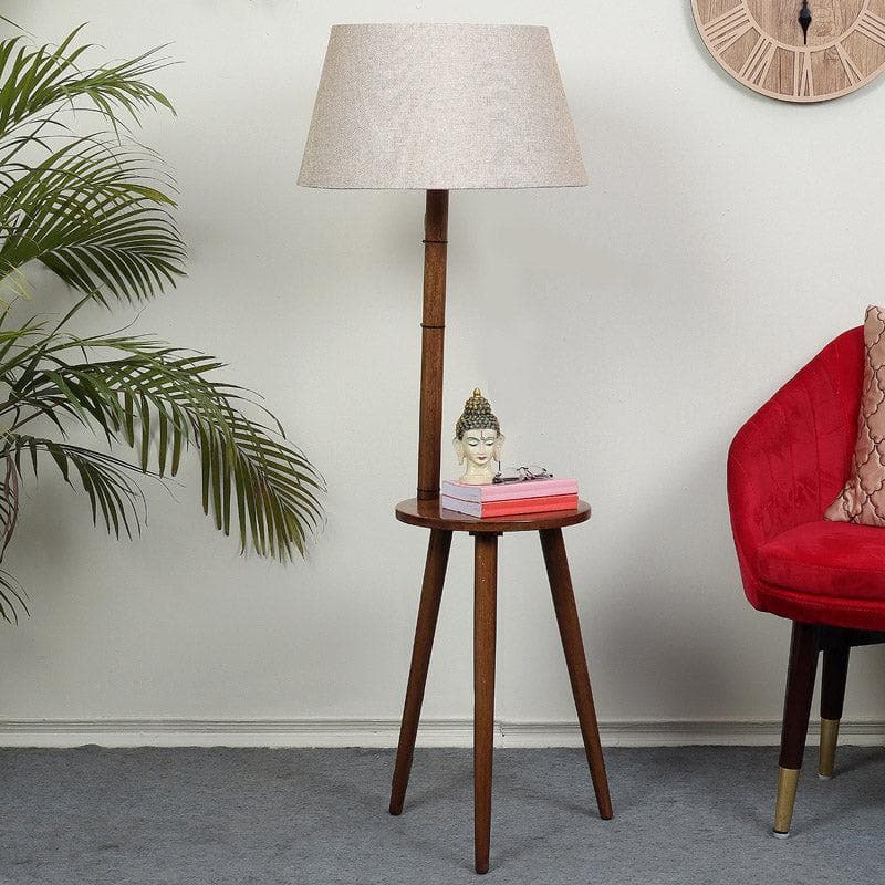 Buy Rosa Miosa Floor Lamp With Shelf - Beige Floor Lamp from Vaaree