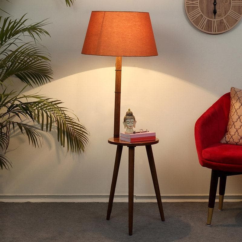 Buy Rosa Miosa Floor Lamp With Shelf - Rust Floor Lamp from Vaaree