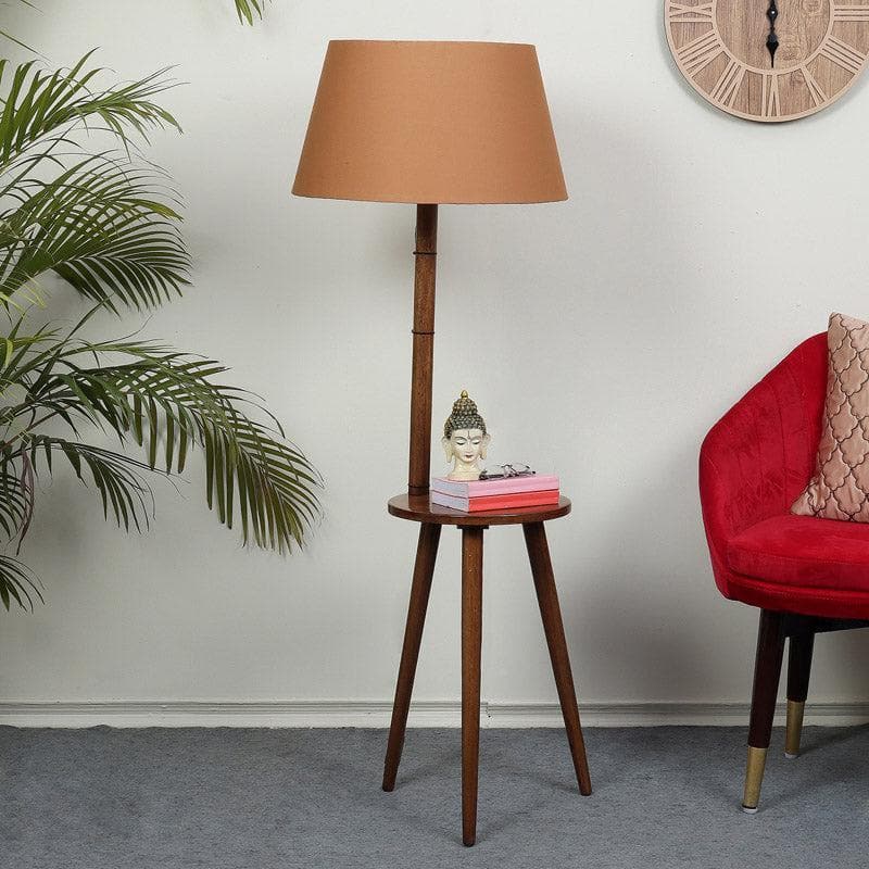 Buy Rosa Miosa Floor Lamp With Shelf - Rust Floor Lamp from Vaaree