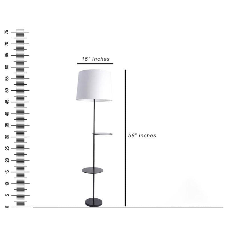 Floor Lamp - Rothnia Black Floor Lamp With Shelf