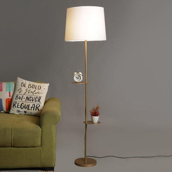 Floor Lamp - Rothnia Gold Floor Lamp With Shelf