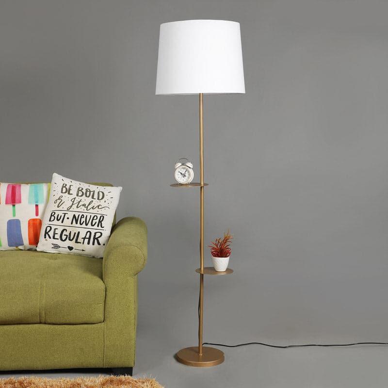 Floor Lamp - Rothnia Gold Floor Lamp With Shelf