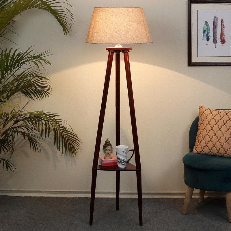 Buy Samphire Floor Lamp With Shelf - Beige Floor Lamp from Vaaree