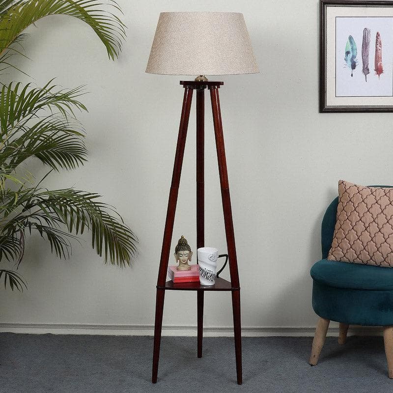 Buy Samphire Floor Lamp With Shelf - Beige Floor Lamp from Vaaree