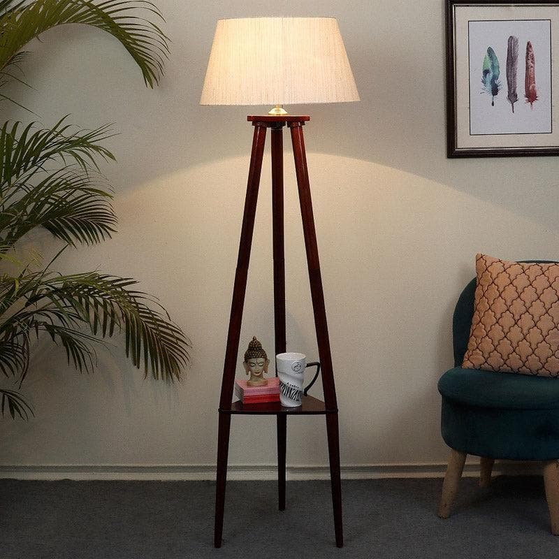 Floor Lamp - Samphire Floor Lamp With Shelf - White