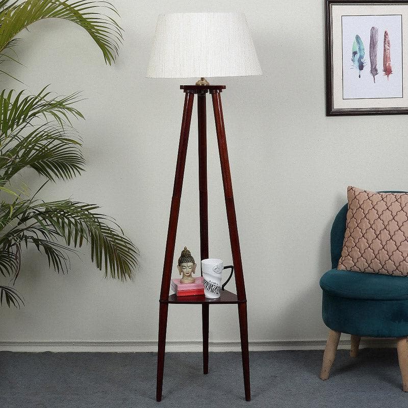 Floor Lamp - Samphire Floor Lamp With Shelf - White