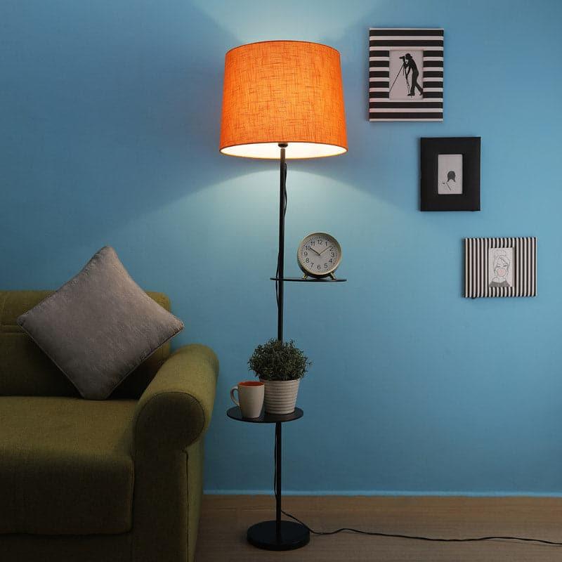 Floor Lamp - Savani Black Floor Lamp With Shelf