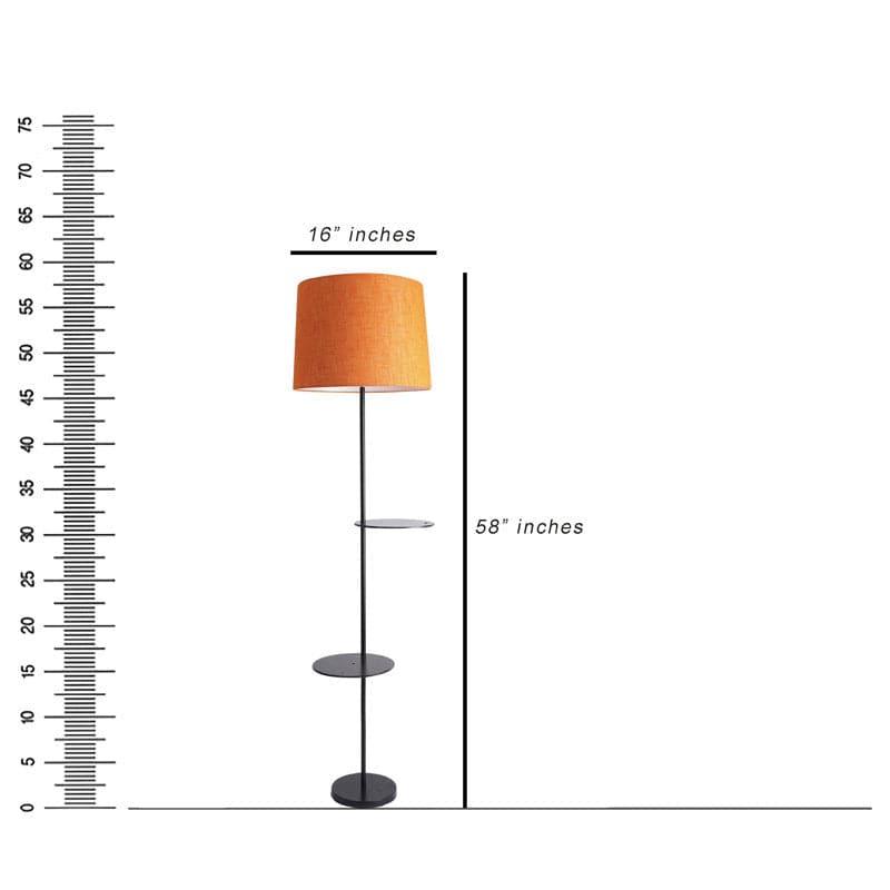 Floor Lamp - Savani Black Floor Lamp With Shelf