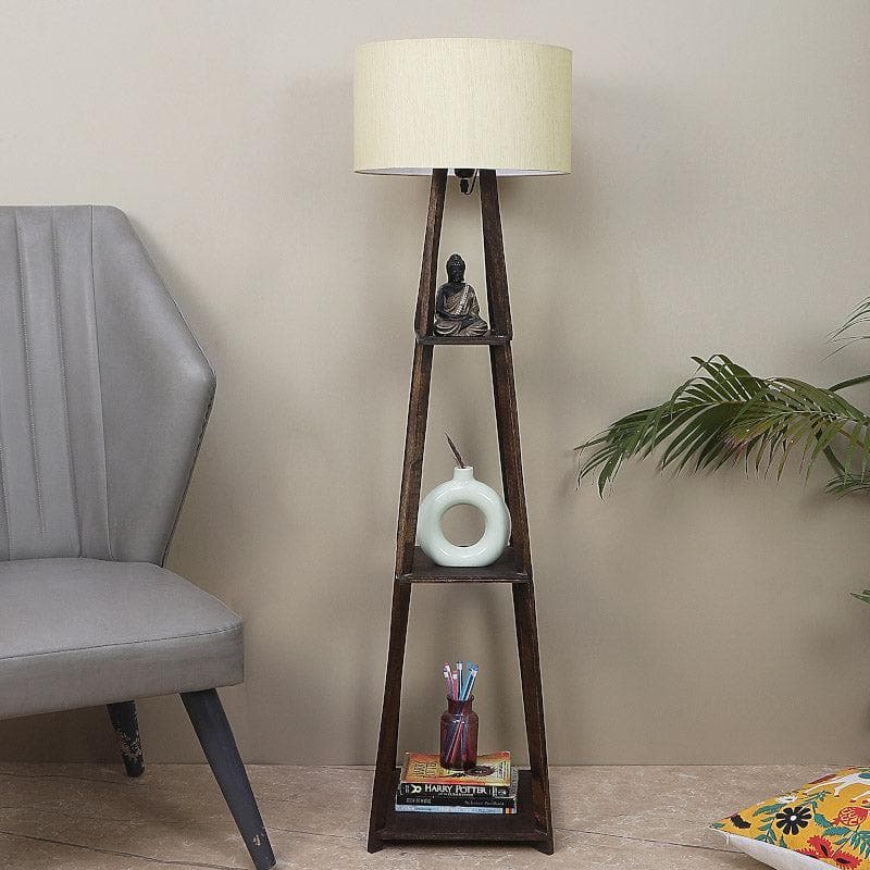 Floor Lamp - Seasa Wistera Floor Lamp With Shelf - Beige