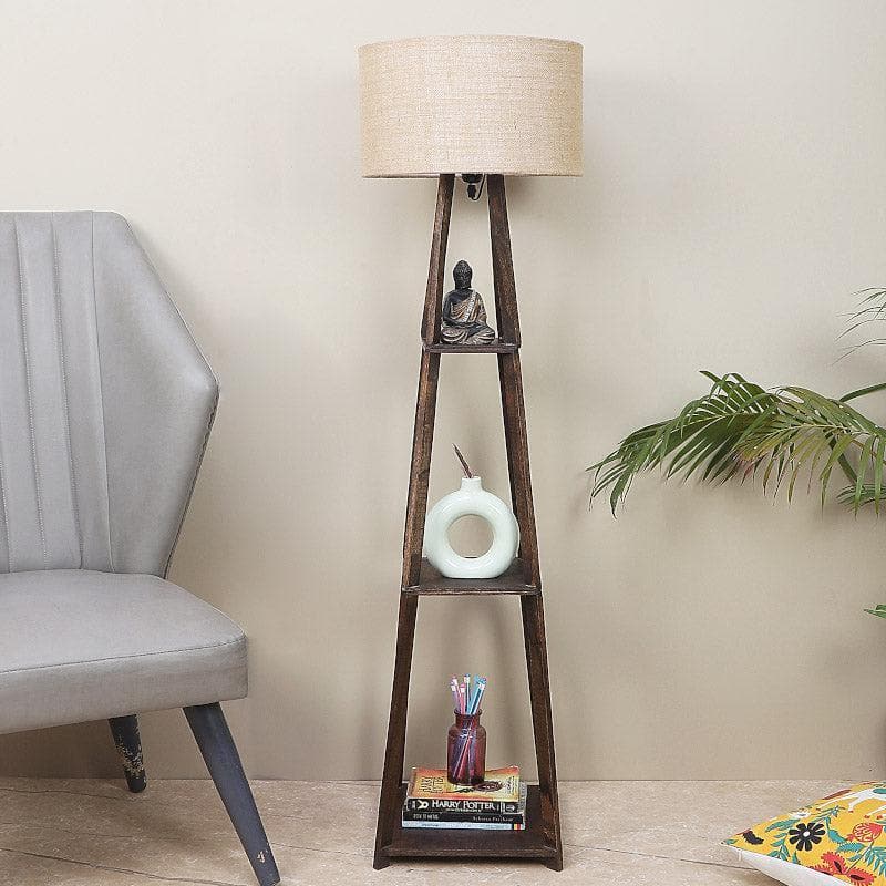 Floor Lamp - Seasa Wistera Floor Lamp With Shelf - Buff